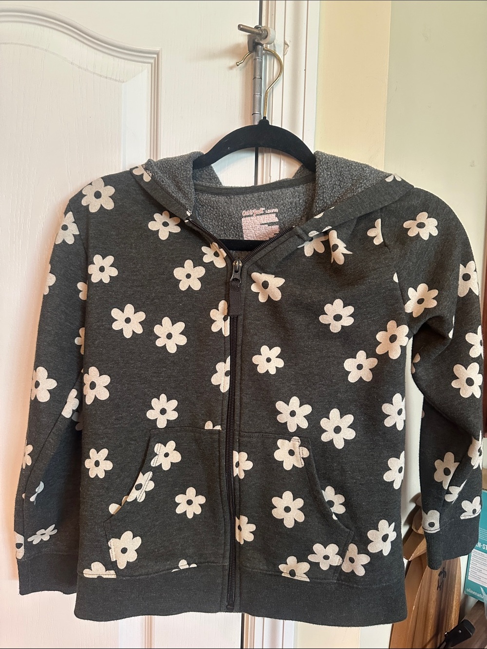 Cat & Jack Dark Gray Daisy Zip-Up Hoodie